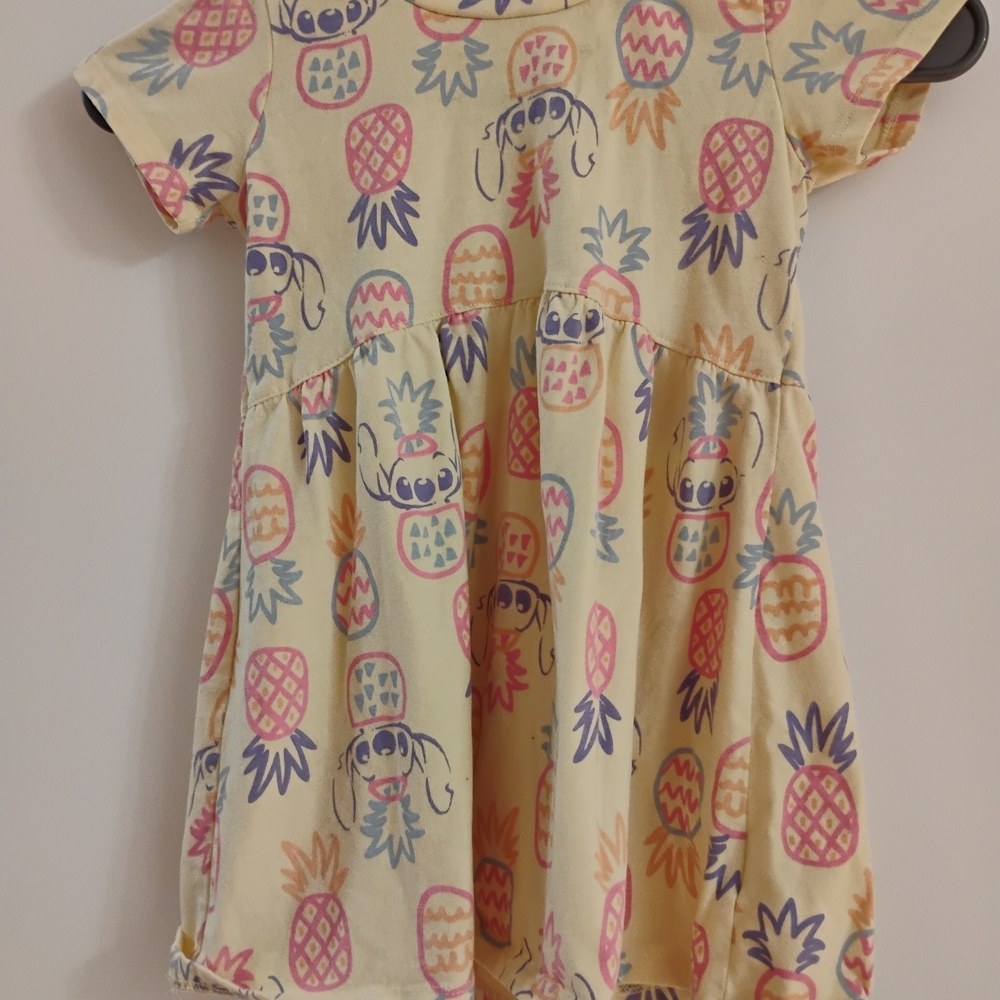 Disney Kids Dress with Pineapple & Stitch print